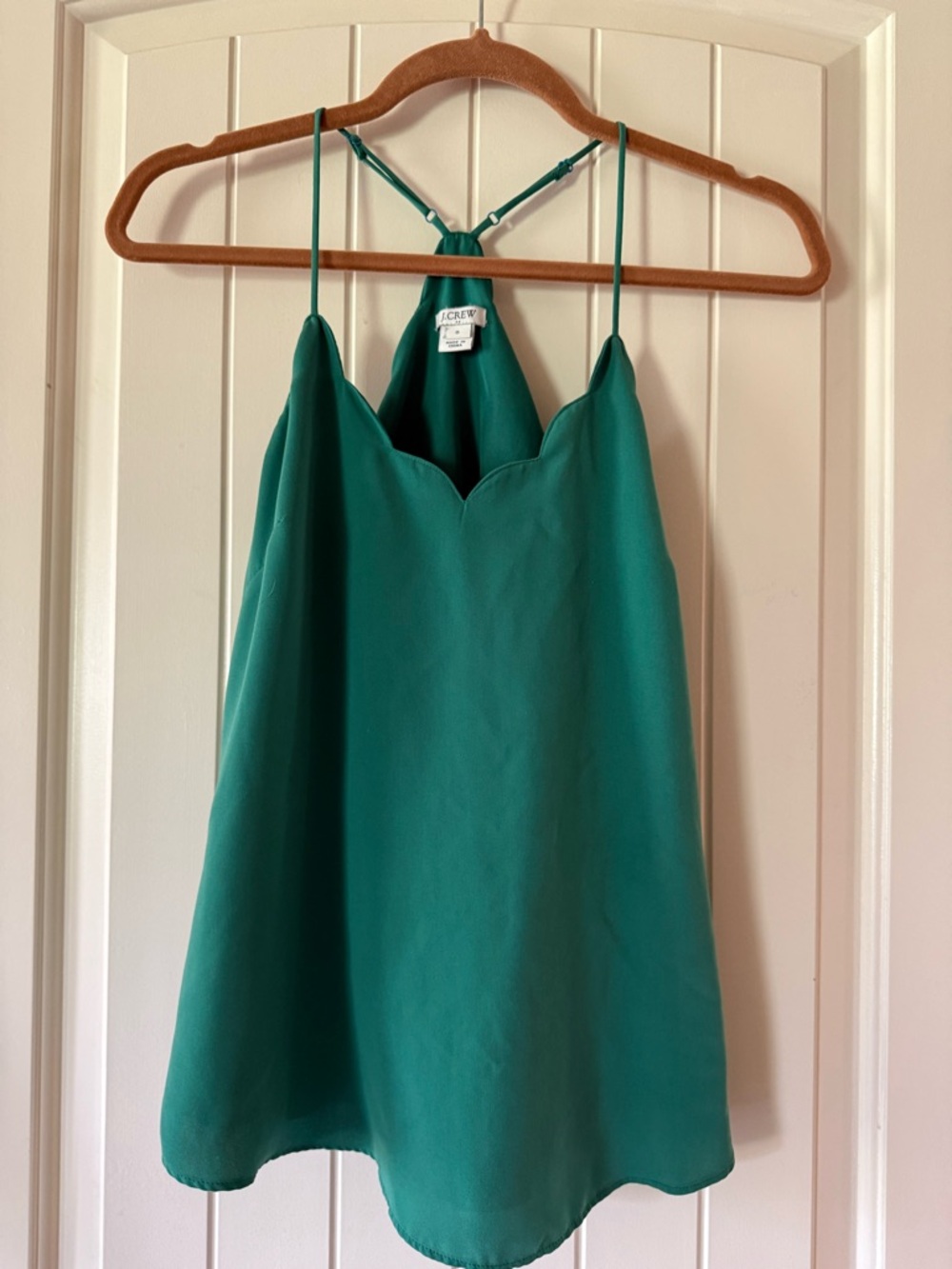 J. Crew Teal Satin Halter Cami